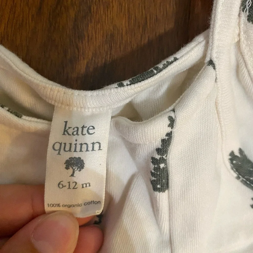 Kate Quinn Baby Girl Nature Cream Skirted Bodysuit Size 6-12 Months 100% Cotton